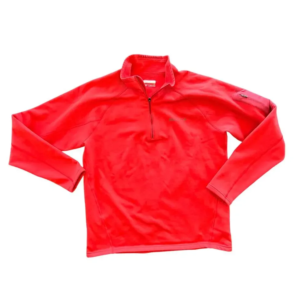 Marmot Men's Large 1/2 Zip Stretch‎ Fleece Pullover red Jacket base layer